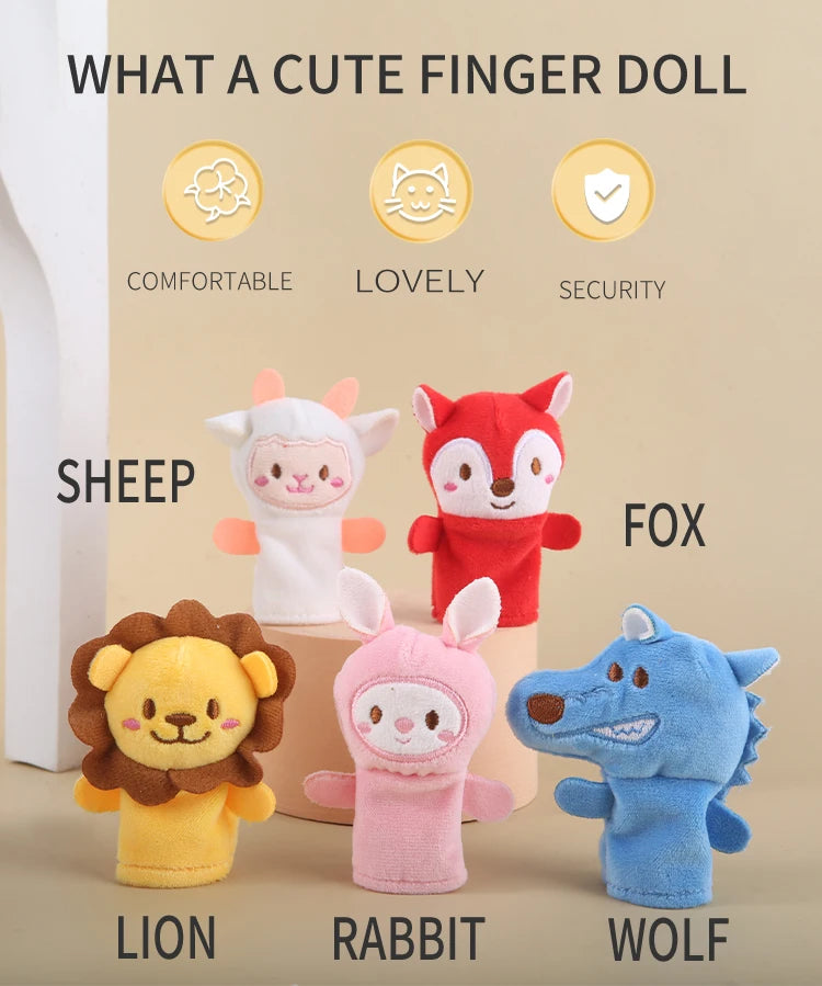 Cute Animals on Your Fingers: Plush Finger Puppets for Storytelling